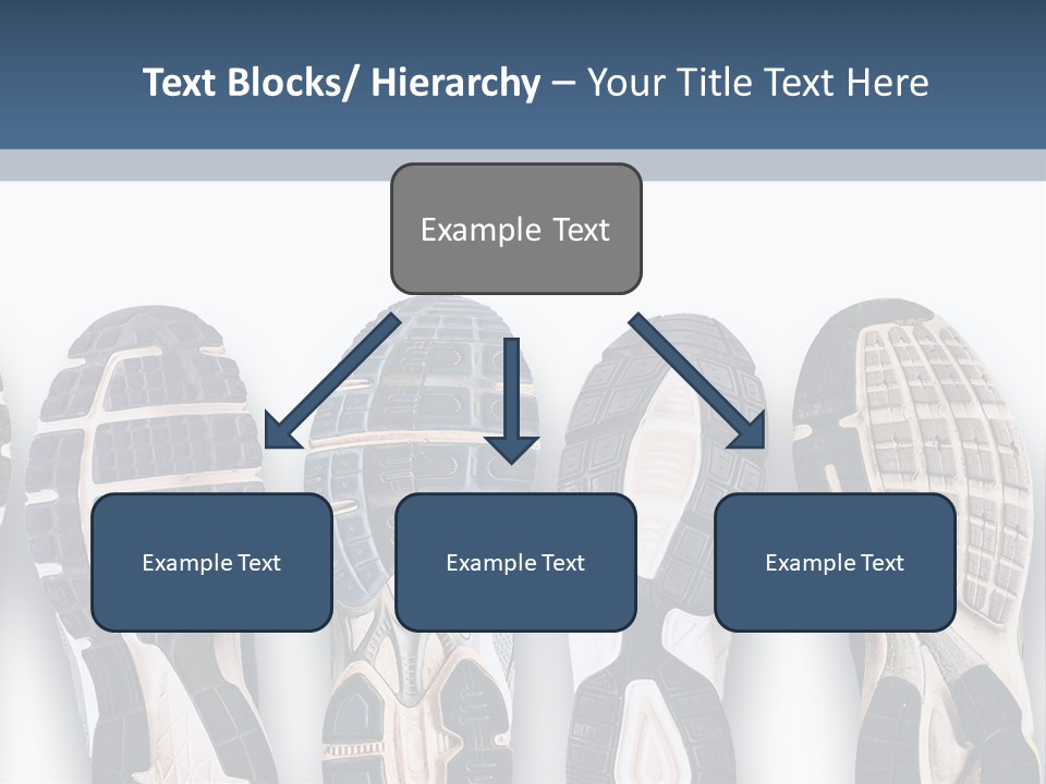 A Row Of Tennis Shoes In Different Colors PowerPoint Template