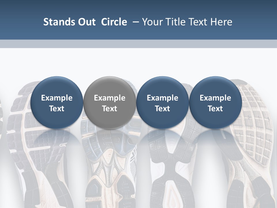 A Row Of Tennis Shoes In Different Colors PowerPoint Template