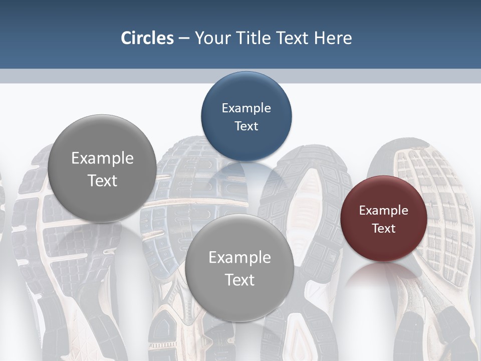 A Row Of Tennis Shoes In Different Colors PowerPoint Template