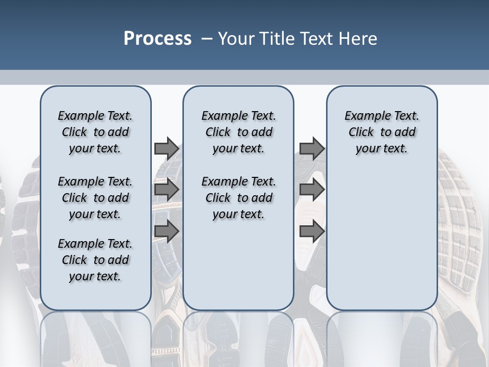 A Row Of Tennis Shoes In Different Colors PowerPoint Template