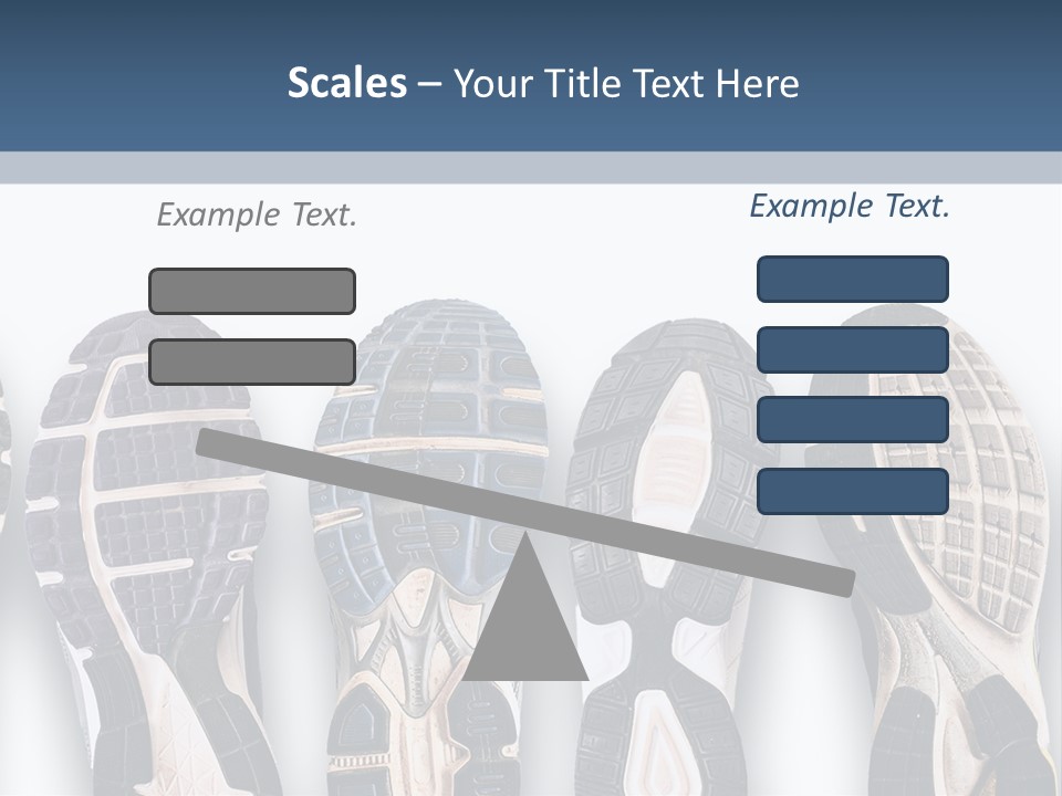 A Row Of Tennis Shoes In Different Colors PowerPoint Template