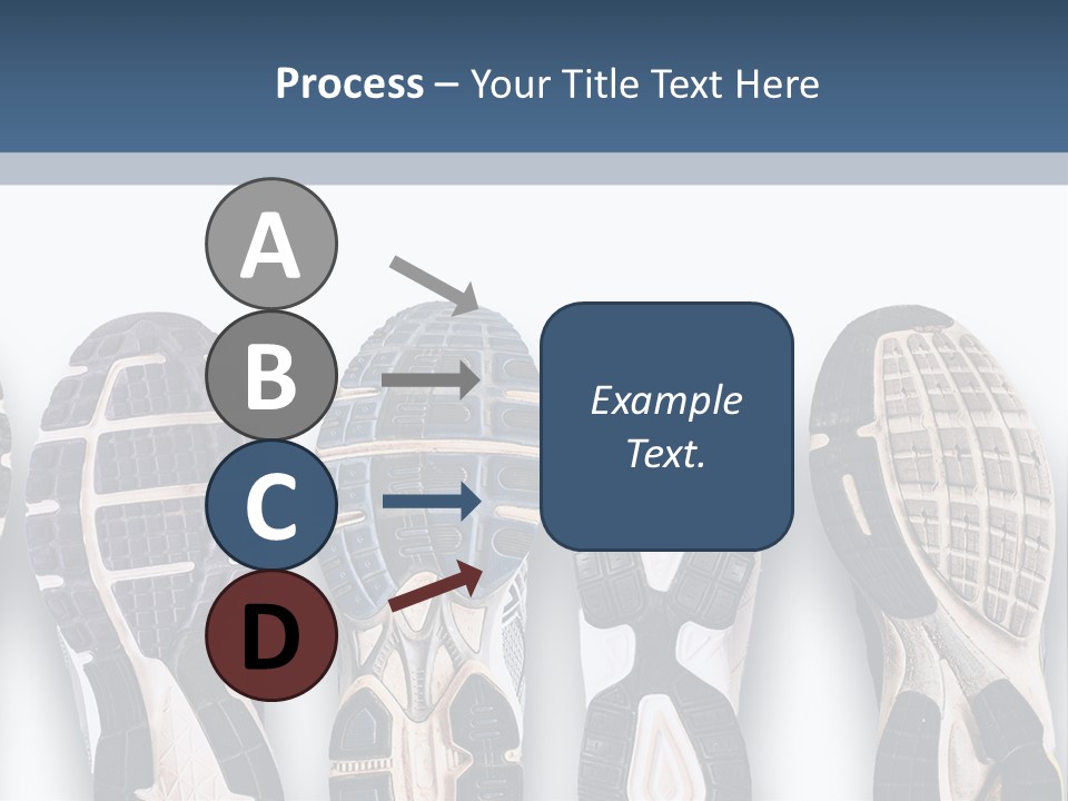 A Row Of Tennis Shoes In Different Colors PowerPoint Template