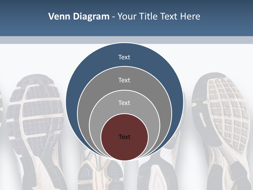 A Row Of Tennis Shoes In Different Colors PowerPoint Template