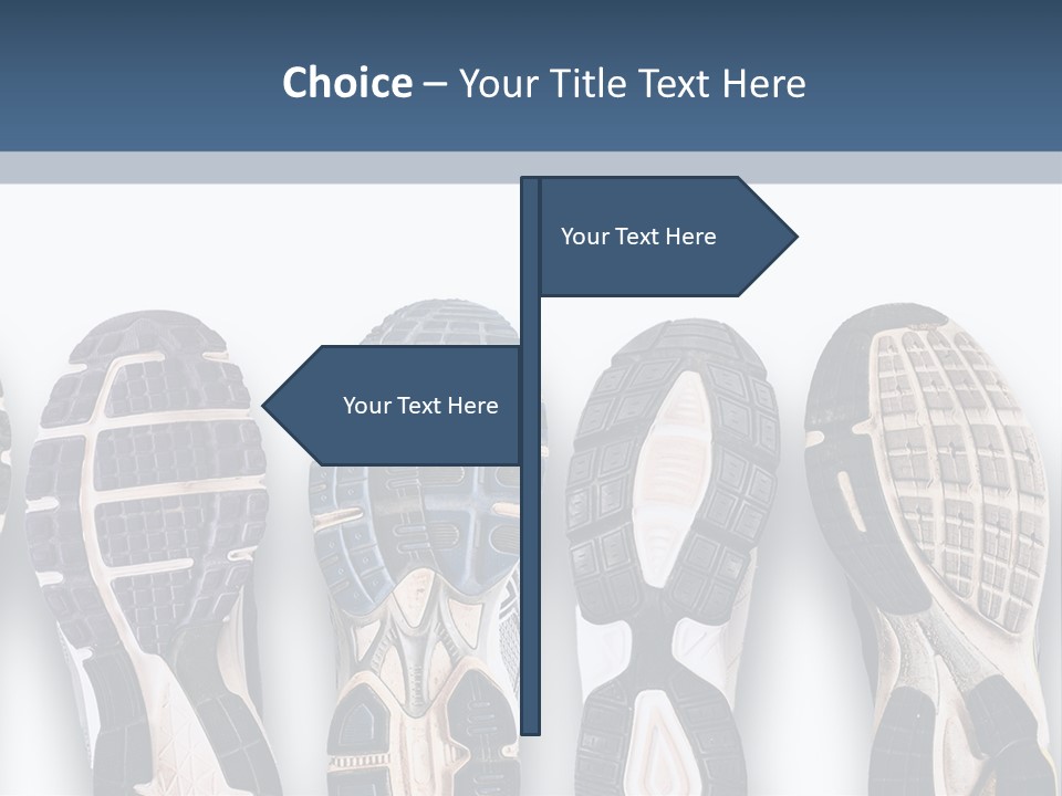 A Row Of Tennis Shoes In Different Colors PowerPoint Template