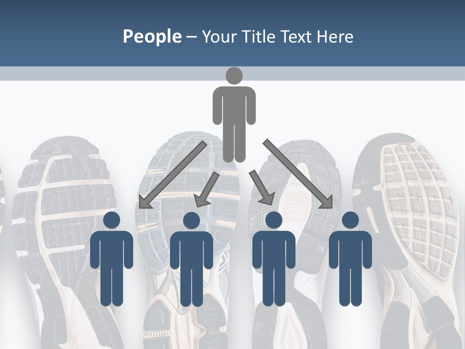 A Row Of Tennis Shoes In Different Colors PowerPoint Template