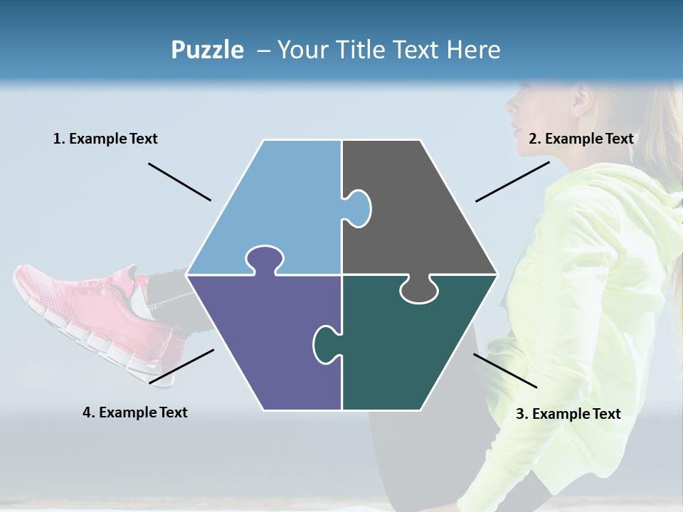 A Woman Is Sitting On The Beach With Her Feet Up In The Air PowerPoint Template