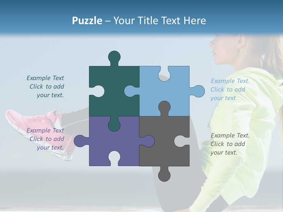 A Woman Is Sitting On The Beach With Her Feet Up In The Air PowerPoint Template