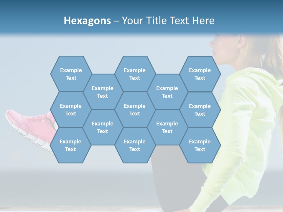 A Woman Is Sitting On The Beach With Her Feet Up In The Air PowerPoint Template