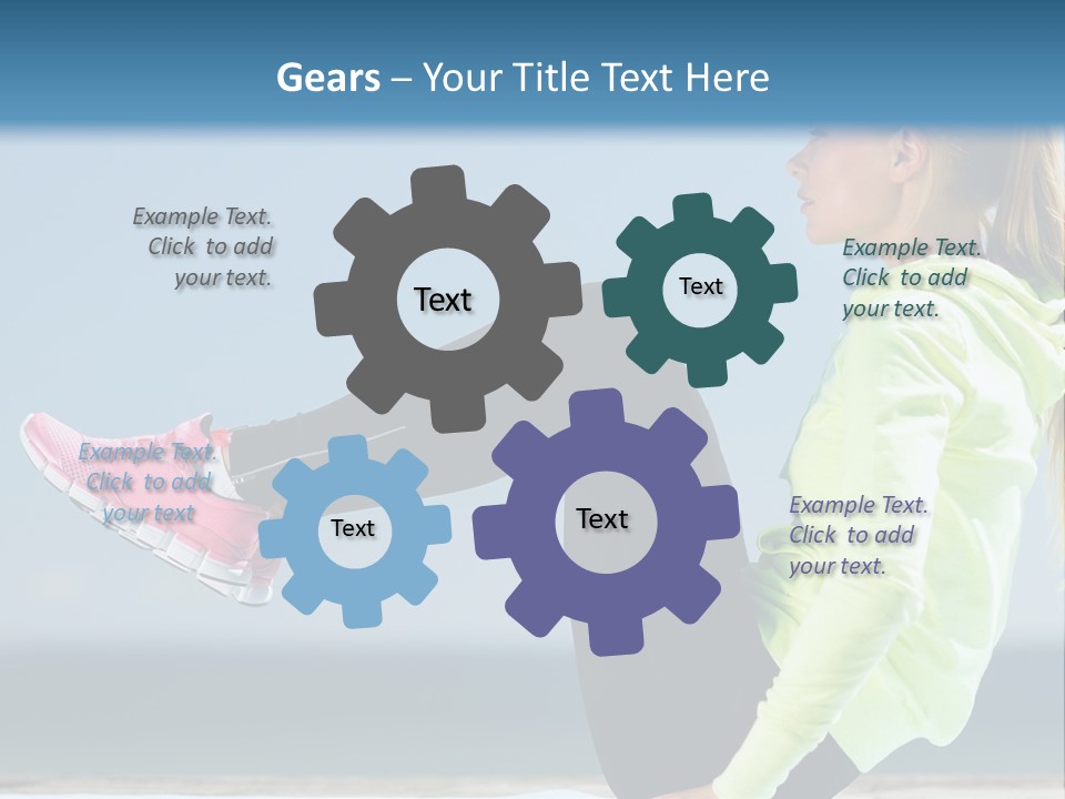 A Woman Is Sitting On The Beach With Her Feet Up In The Air PowerPoint Template