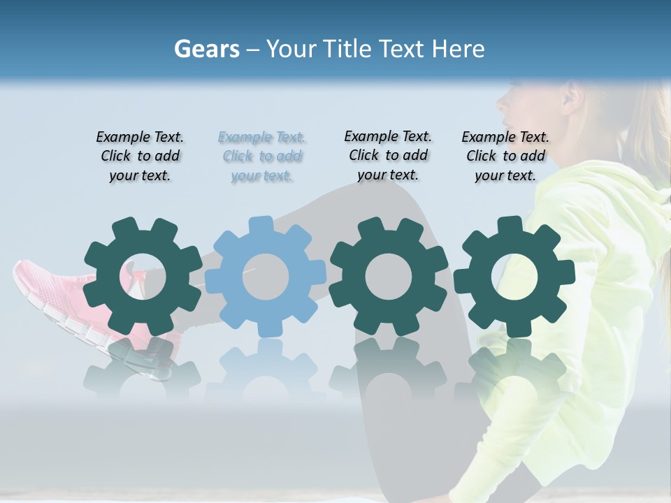 A Woman Is Sitting On The Beach With Her Feet Up In The Air PowerPoint Template