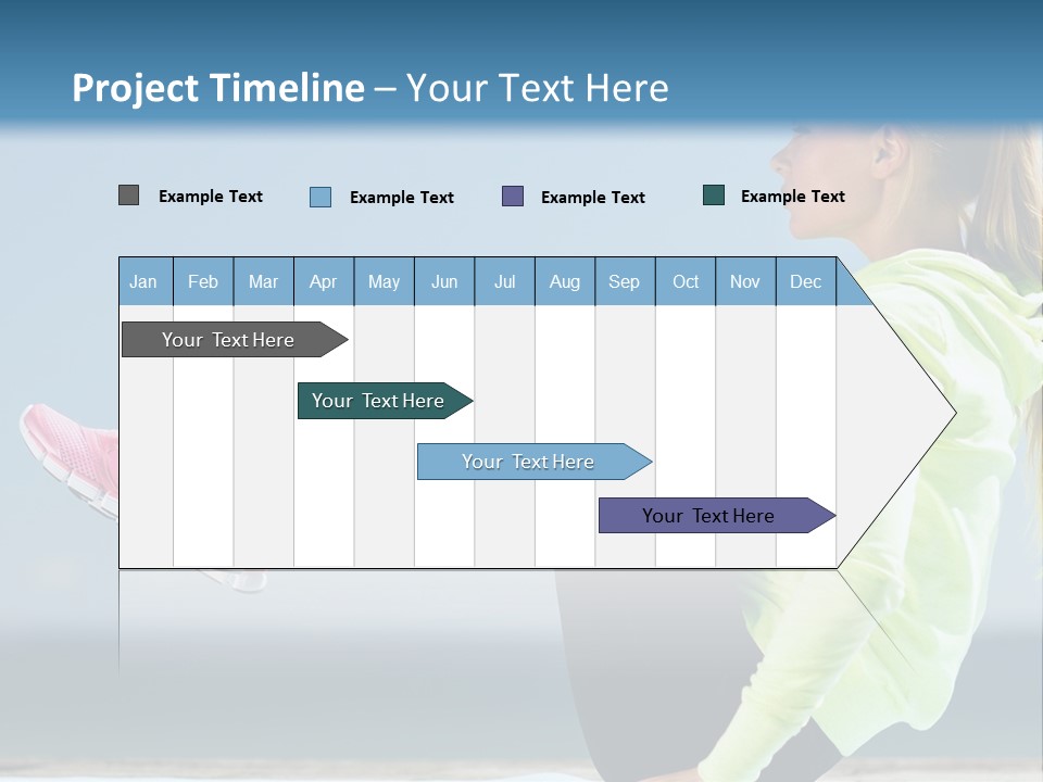 A Woman Is Sitting On The Beach With Her Feet Up In The Air PowerPoint Template