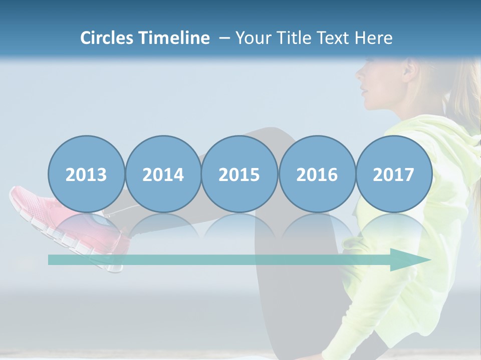 A Woman Is Sitting On The Beach With Her Feet Up In The Air PowerPoint Template