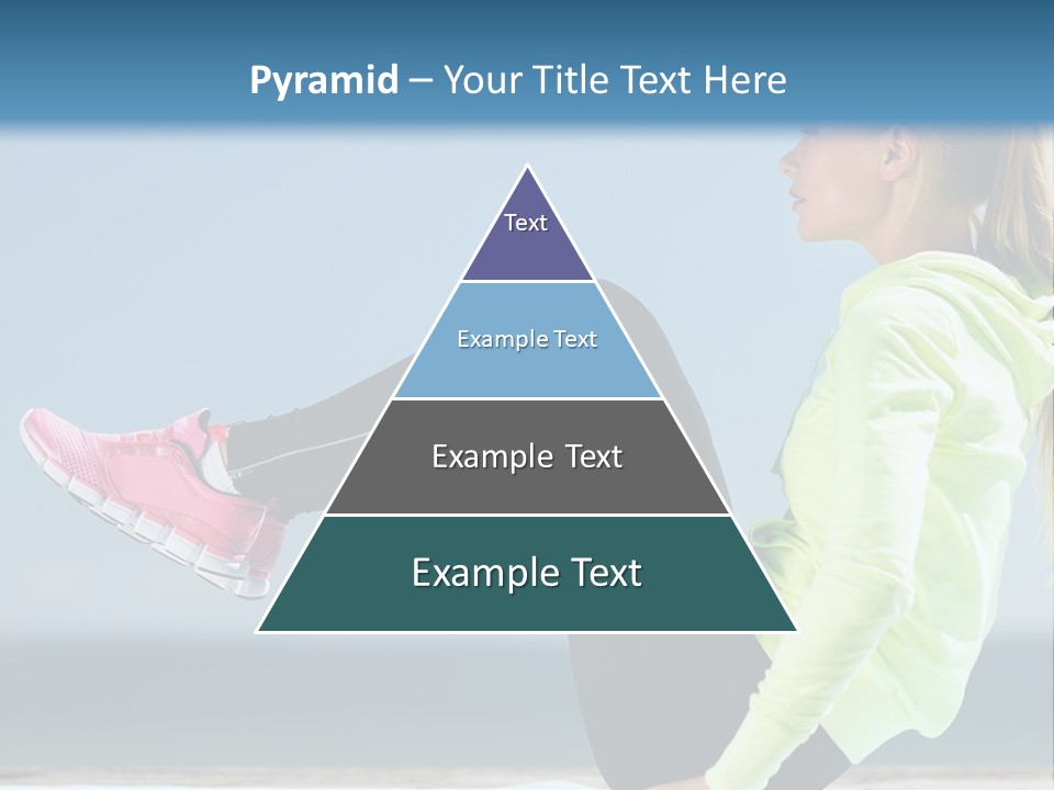 A Woman Is Sitting On The Beach With Her Feet Up In The Air PowerPoint Template