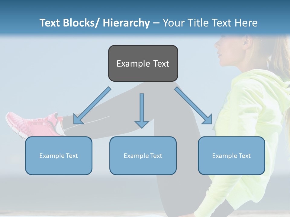 A Woman Is Sitting On The Beach With Her Feet Up In The Air PowerPoint Template