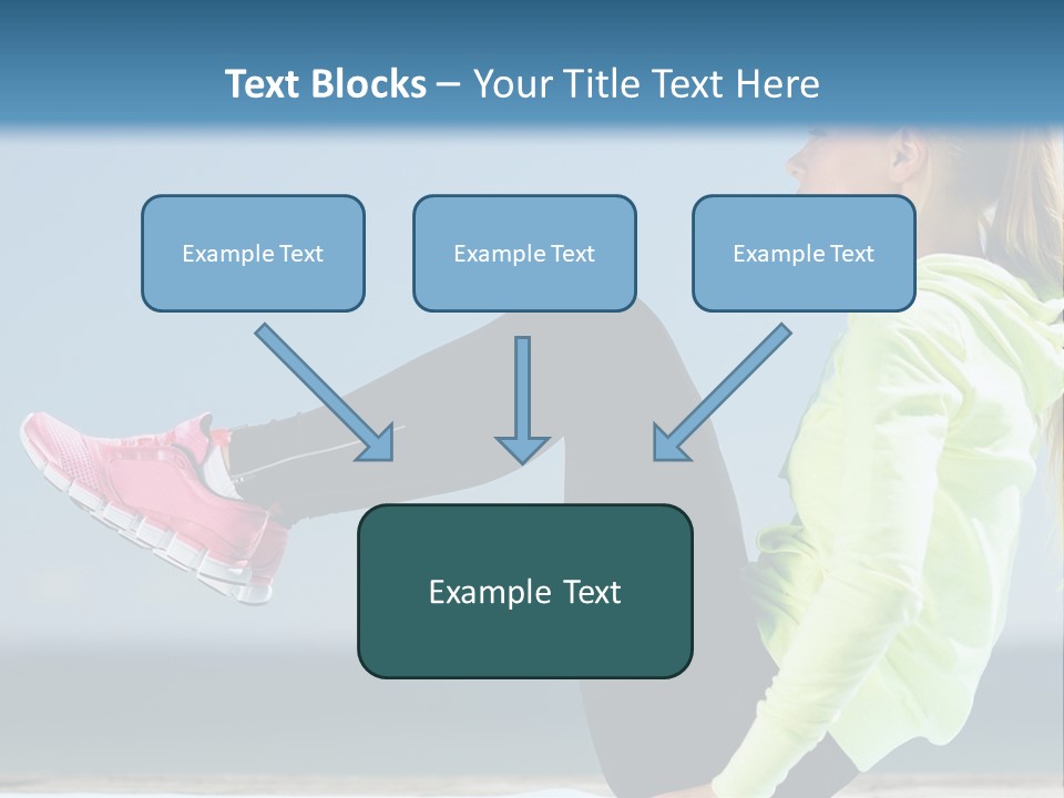 A Woman Is Sitting On The Beach With Her Feet Up In The Air PowerPoint Template