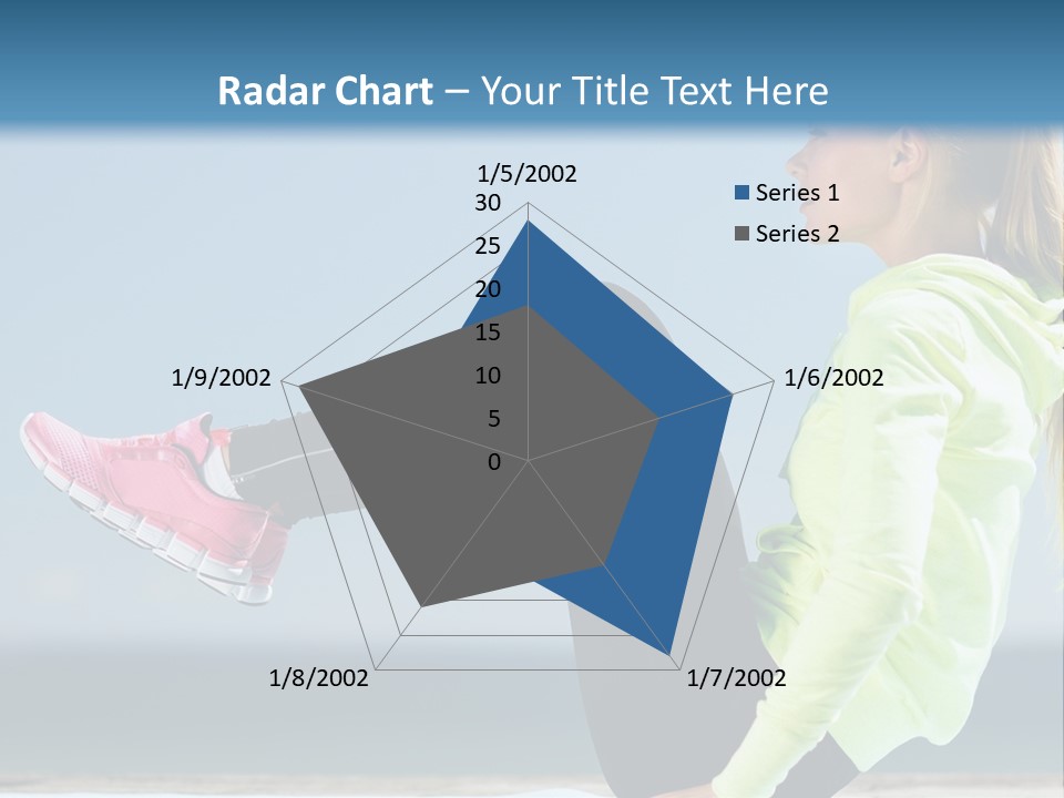 A Woman Is Sitting On The Beach With Her Feet Up In The Air PowerPoint Template