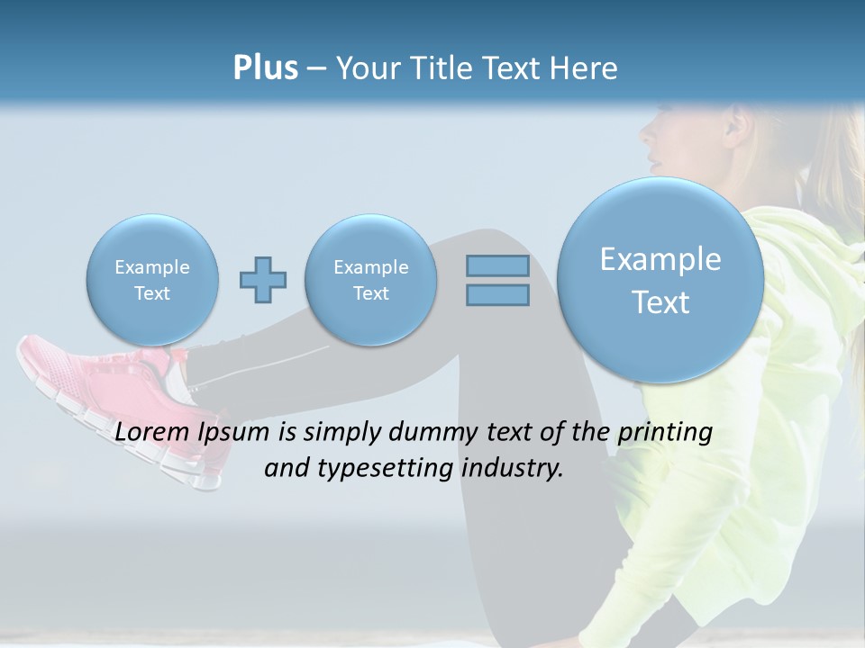 A Woman Is Sitting On The Beach With Her Feet Up In The Air PowerPoint Template