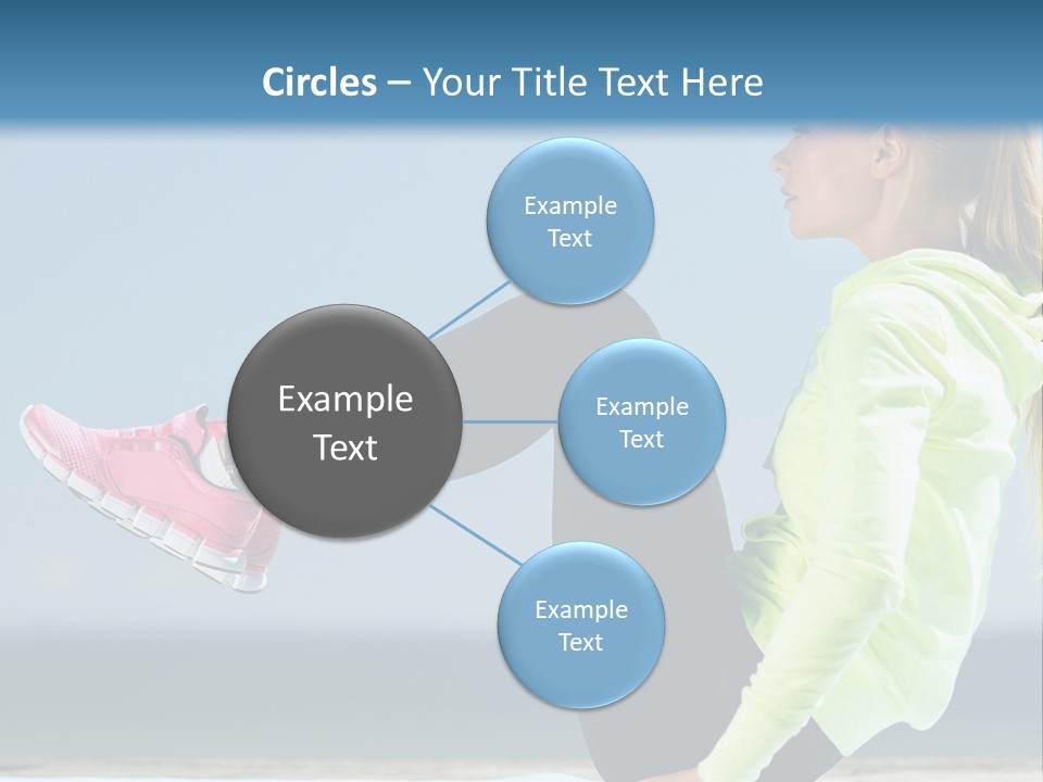 A Woman Is Sitting On The Beach With Her Feet Up In The Air PowerPoint Template