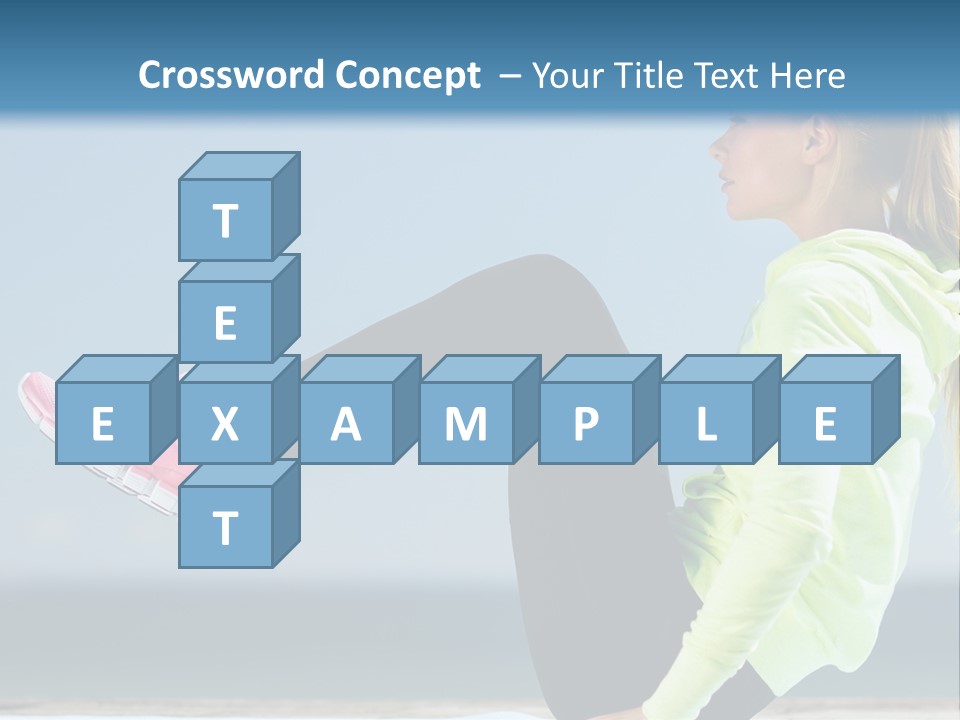 A Woman Is Sitting On The Beach With Her Feet Up In The Air PowerPoint Template