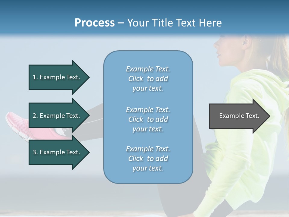 A Woman Is Sitting On The Beach With Her Feet Up In The Air PowerPoint Template