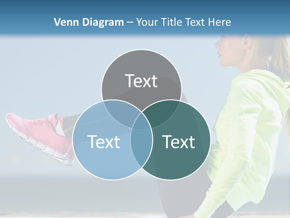 A Woman Is Sitting On The Beach With Her Feet Up In The Air PowerPoint Template