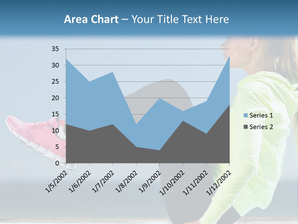 A Woman Is Sitting On The Beach With Her Feet Up In The Air PowerPoint Template