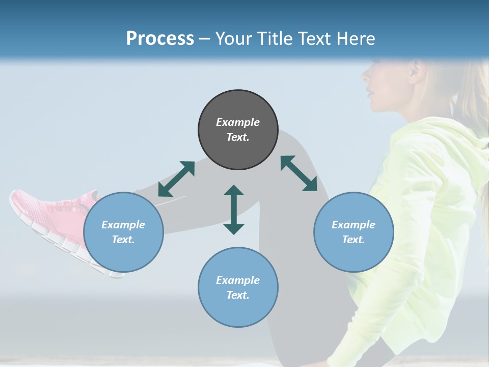 A Woman Is Sitting On The Beach With Her Feet Up In The Air PowerPoint Template