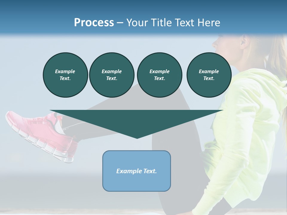 A Woman Is Sitting On The Beach With Her Feet Up In The Air PowerPoint Template