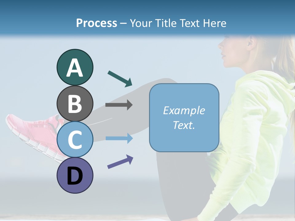 A Woman Is Sitting On The Beach With Her Feet Up In The Air PowerPoint Template