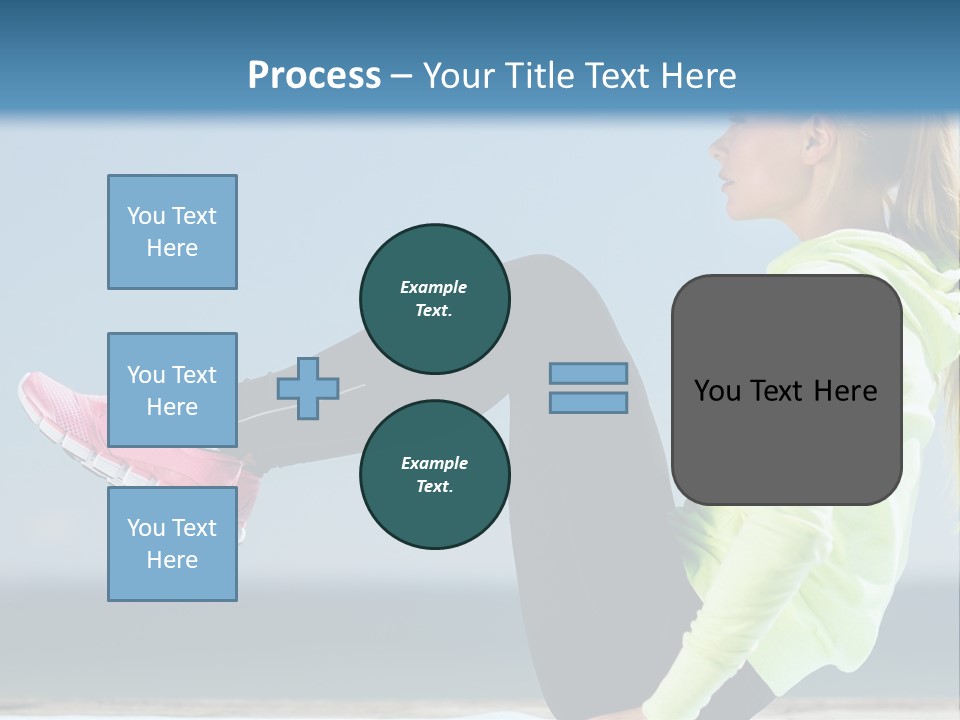 A Woman Is Sitting On The Beach With Her Feet Up In The Air PowerPoint Template