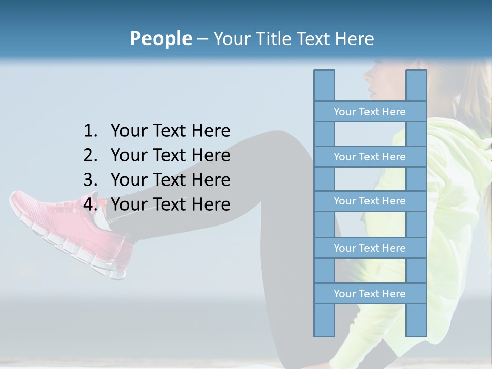 A Woman Is Sitting On The Beach With Her Feet Up In The Air PowerPoint Template