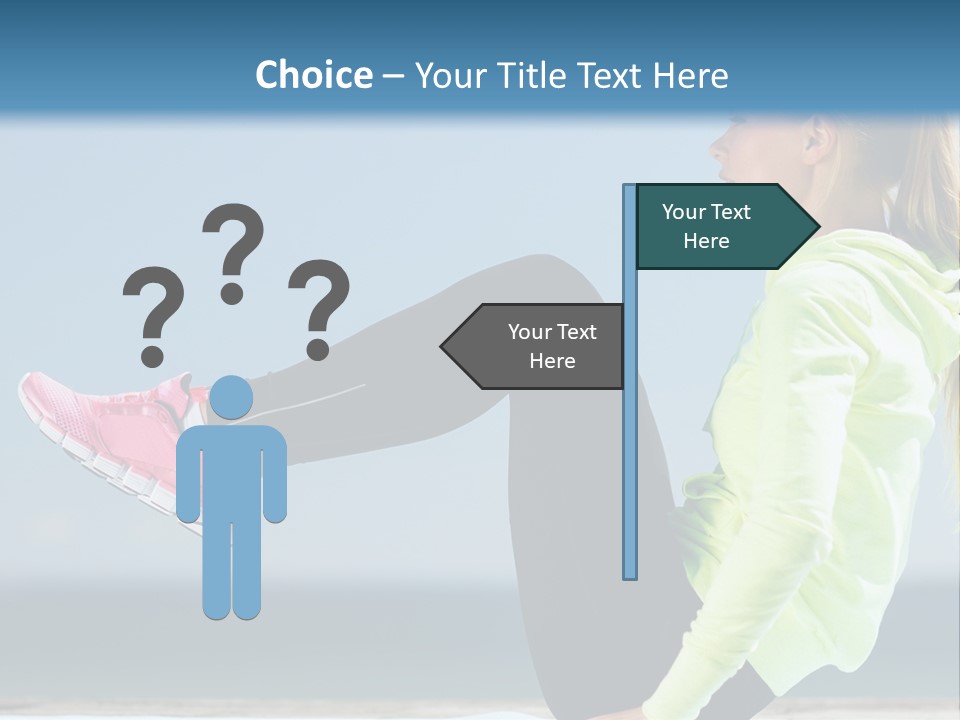 A Woman Is Sitting On The Beach With Her Feet Up In The Air PowerPoint Template