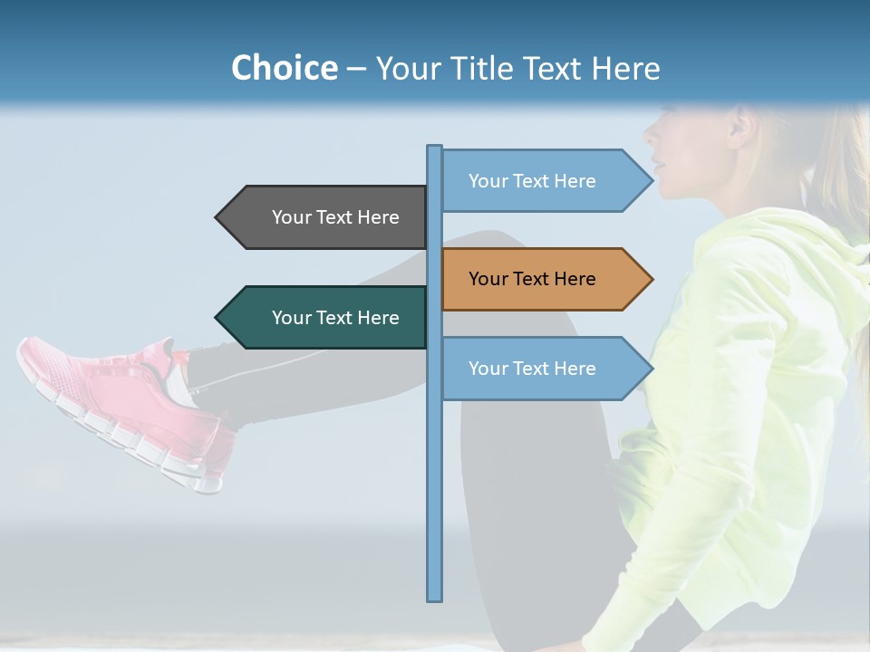 A Woman Is Sitting On The Beach With Her Feet Up In The Air PowerPoint Template