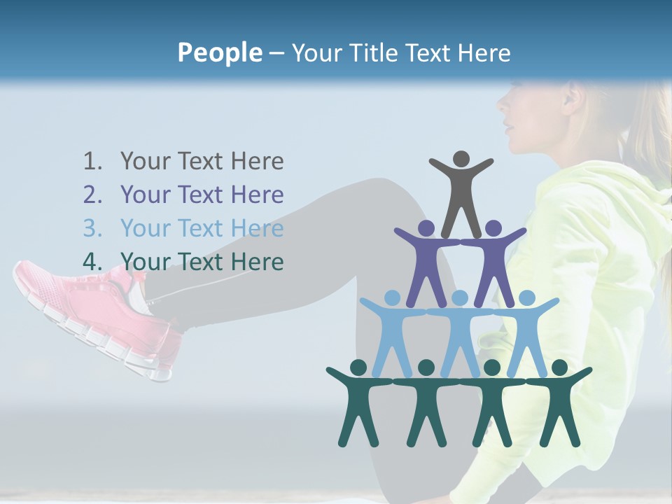 A Woman Is Sitting On The Beach With Her Feet Up In The Air PowerPoint Template