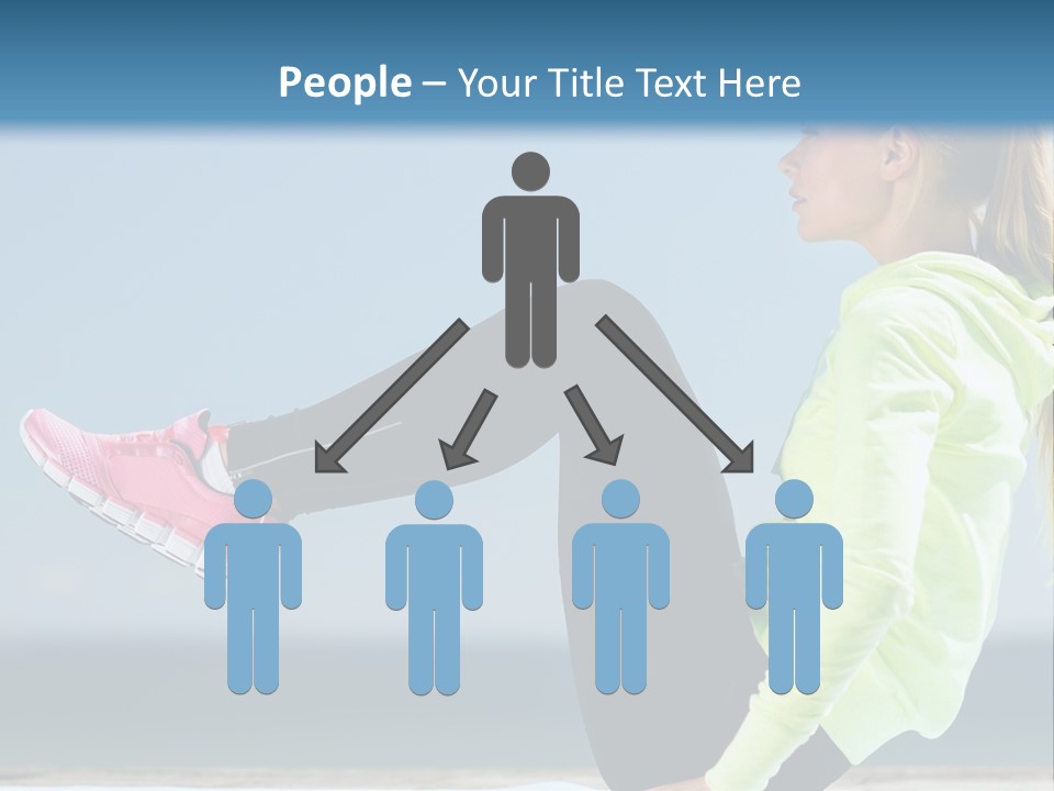 A Woman Is Sitting On The Beach With Her Feet Up In The Air PowerPoint Template