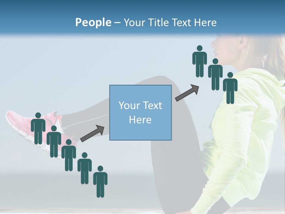 A Woman Is Sitting On The Beach With Her Feet Up In The Air PowerPoint Template