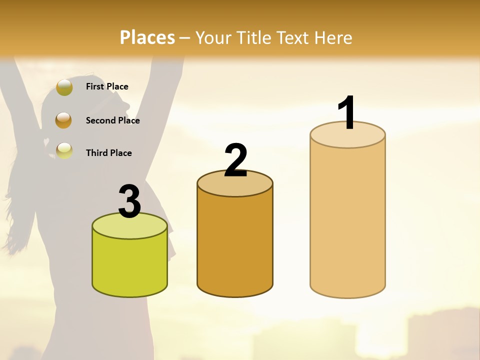 A Woman Raising Her Arms In The Air PowerPoint Template