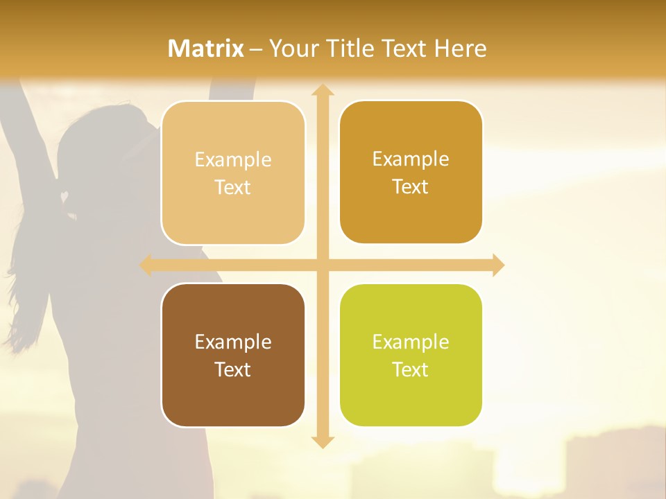 A Woman Raising Her Arms In The Air PowerPoint Template