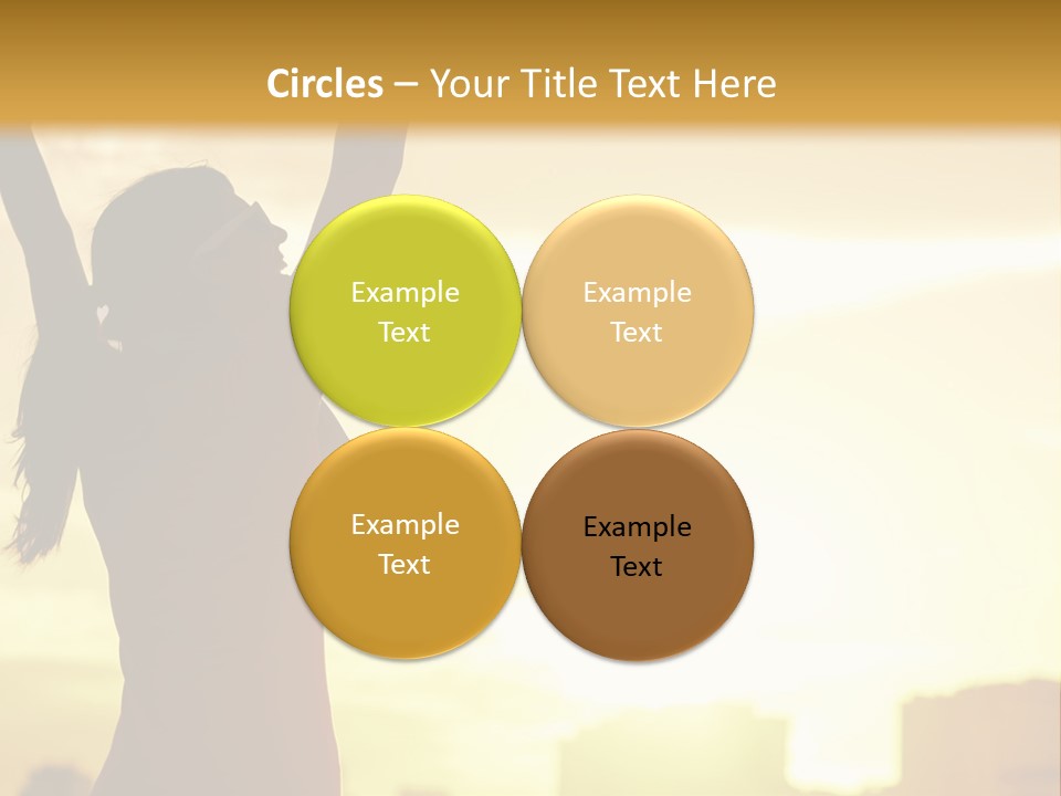 A Woman Raising Her Arms In The Air PowerPoint Template