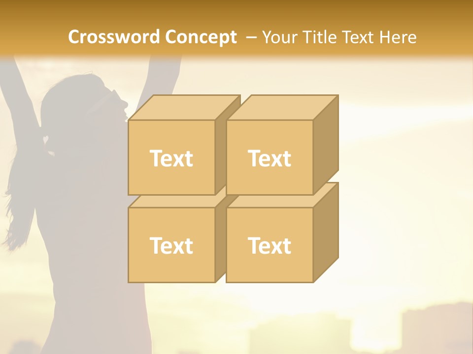 A Woman Raising Her Arms In The Air PowerPoint Template