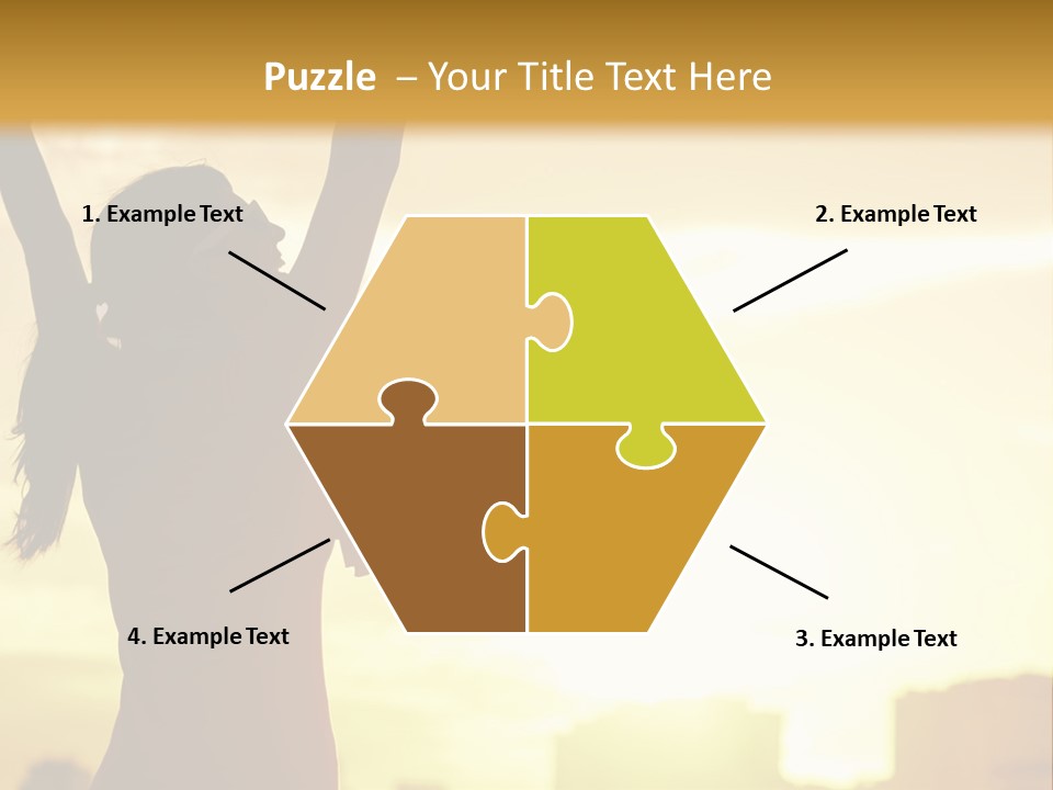 A Woman Raising Her Arms In The Air PowerPoint Template