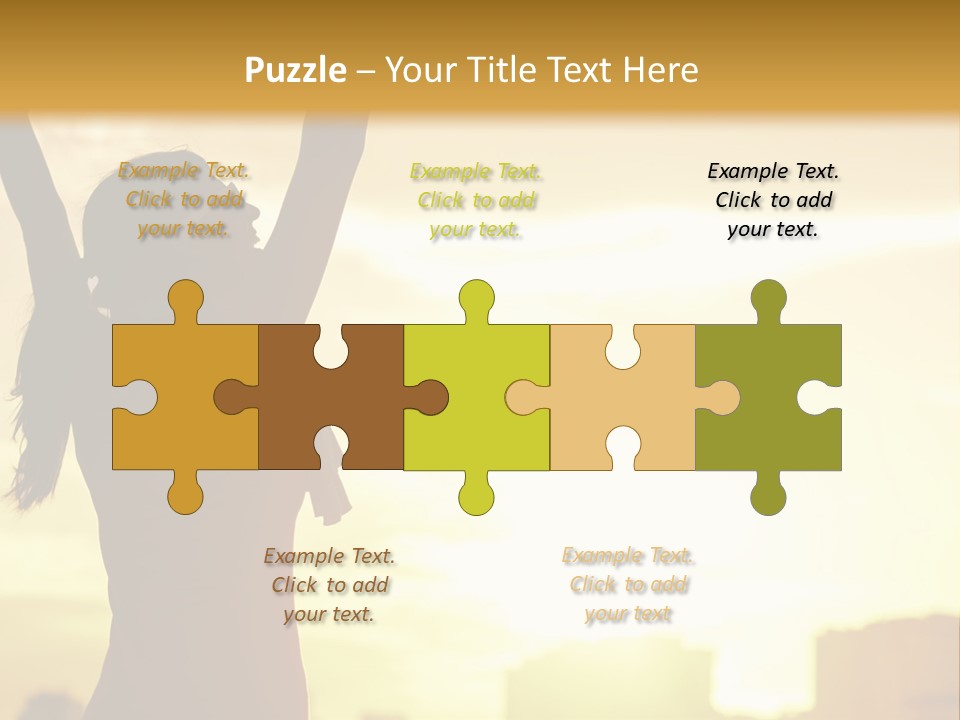 A Woman Raising Her Arms In The Air PowerPoint Template