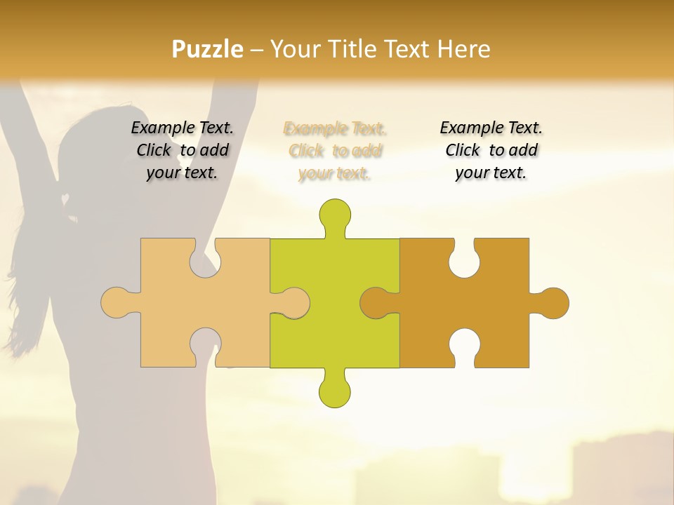 A Woman Raising Her Arms In The Air PowerPoint Template