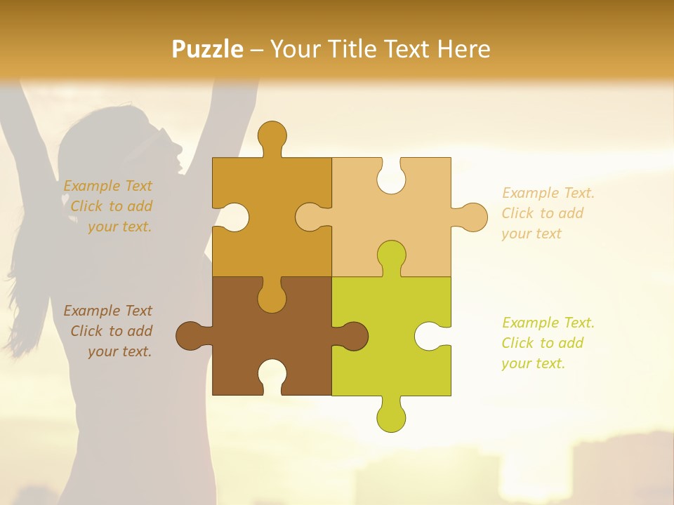 A Woman Raising Her Arms In The Air PowerPoint Template