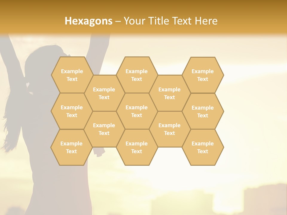 A Woman Raising Her Arms In The Air PowerPoint Template