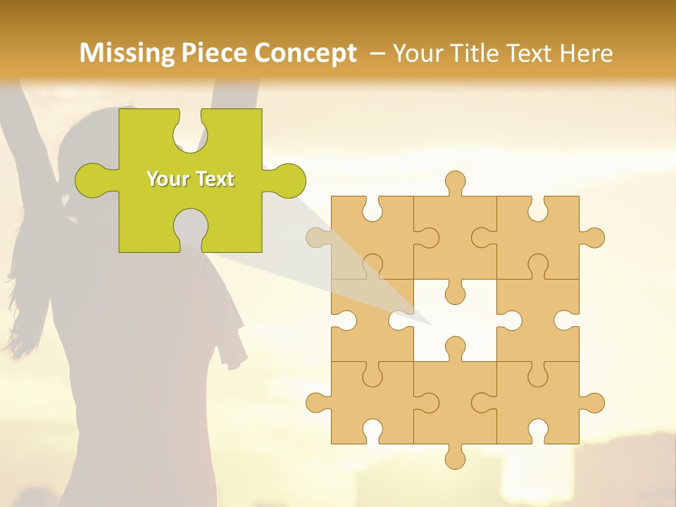 A Woman Raising Her Arms In The Air PowerPoint Template