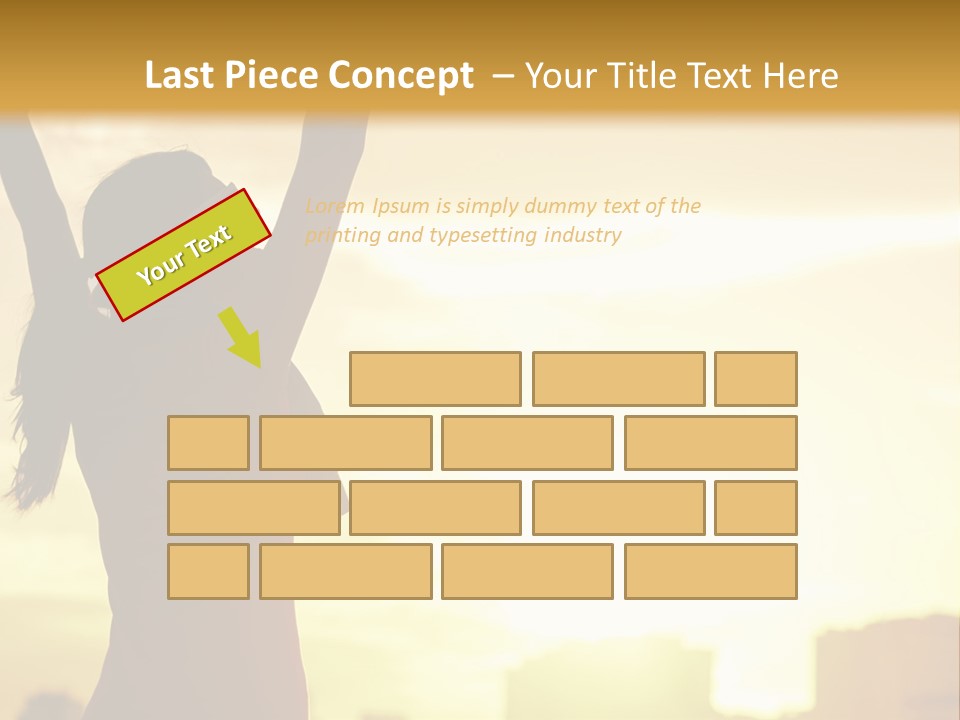 A Woman Raising Her Arms In The Air PowerPoint Template