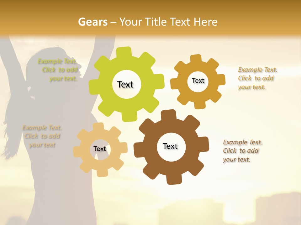 A Woman Raising Her Arms In The Air PowerPoint Template