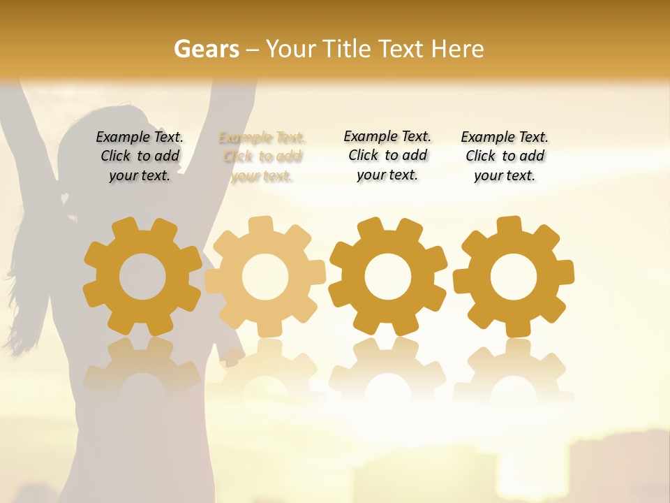 A Woman Raising Her Arms In The Air PowerPoint Template