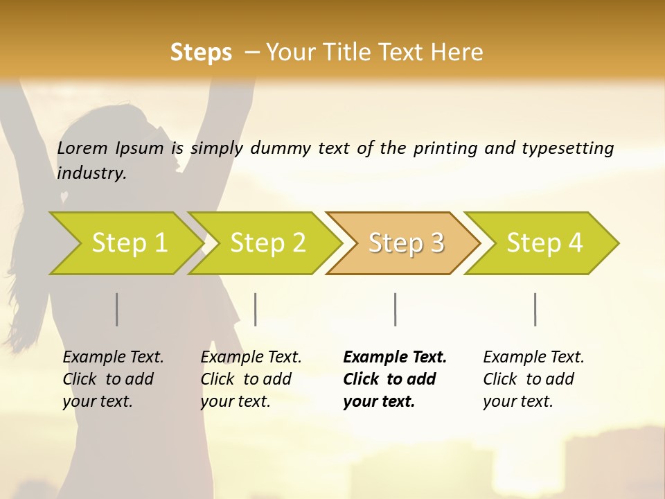 A Woman Raising Her Arms In The Air PowerPoint Template